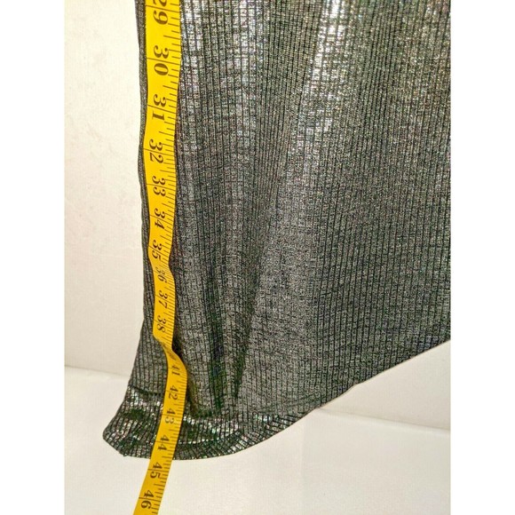 Allegra K Sheer Top Asymmetrical Dress Black Silver sz Large - Picture 4 of 6